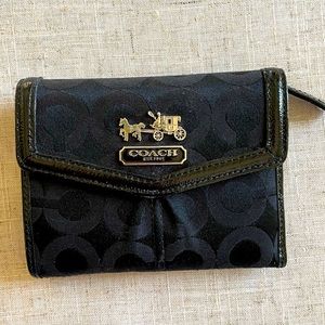 Coach black signature wallet